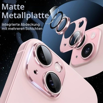 Ochranný kryt JETech pre fotoaparát pre iPhone 15/15 Plus, ružový, 1 kus pre iPhone 15/15 Plus