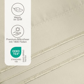 DREAMZIE Obliečka na vankúš 80x80 béžová, 2 ks, prémiové mikrovlákno s vyšívaným vzorom,