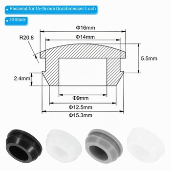 PATIKIL 30 kusov silikónových krytiek s priemerom 14 mm na vyvŕtané otvory, záslepky do nábytkových