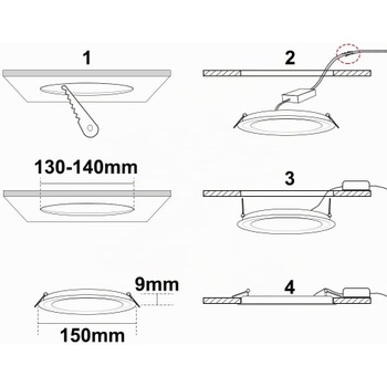 Stropný panel YULIN SUN LED, teplá biela 2ks