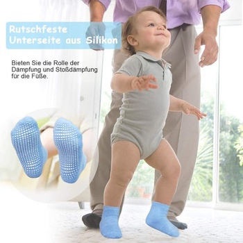 GRPSKCOS Protiskluzové ponožky pro děti, 12 párů ponožek Stopper, dětské ponožky z ABS materiálu,