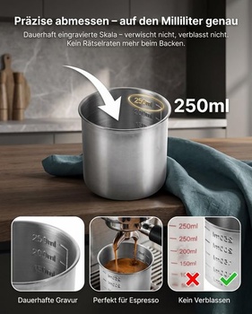 HEMOTON Sada odmeriek z nerezovej ocele 250ml, 2dielna – bez ucha, stohovateľné a vhodné na pečenie