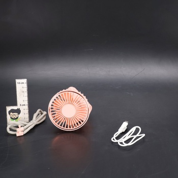 Prenosný ružový mini ventilátor TUNISE
