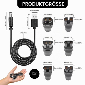 Univerzálny USB napájací kábel Flintronic, 5V nabíjací kábel so 6 zástrčkami, napájací