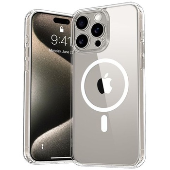 Púzdro Vancle pre iPhone 15 Pro Max, magnetické ochranné púzdro MagSafe, priehľadné