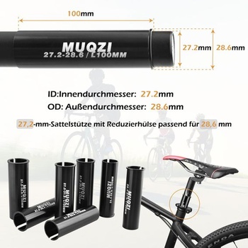 TRIWONDER Podložka sedlovky bicykla 100 mm, Redukčné objímky sedlovky, Adaptér z hliníkovej