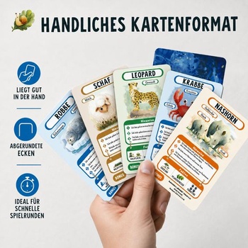Kvíz o zvieratách pre deti, hádanka o svete zvierat s 50 hracími kartami, vedomostná hra pre 2-6