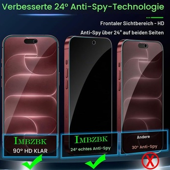 Ochranné tvrdené sklo IMBZBK pre iPhone 18 Pro, balenie 3+3 kusov, pre iPhone 18 Pro - čierne, iPhone