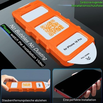 Ochranné tvrzené sklo IMBZBK pro iPhone 18 Pro, balení 3+3 kusů, pro iPhone 18 Pro - černé, iPhone