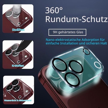 Ochranné tvrdené sklo IMBZBK pre iPhone 18 Pro, balenie 3+3 kusov, pre iPhone 18 Pro - čierne, iPhone
