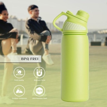 Fjbottle Nerezová láhev na vodu 600 ml s magnetickým víkem do držáku na kolo Olivově zelená 600 ml