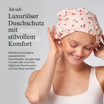 Dámska sprchová čiapka Kitsch Large s čerešňovou potlačou