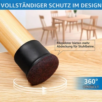 Ezprotekt klzáky na stoličky s plsťou, silikónové podlahové chrániče Φ 28-37 mm, krytky nôh stoličky,