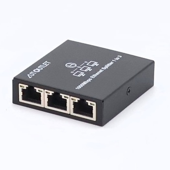 AUTOUTLET LAN rozbočovač 1 na 3, Plug & Play, 1000Mbps ethernetový rozbočovač s 3 portami s 0,5m