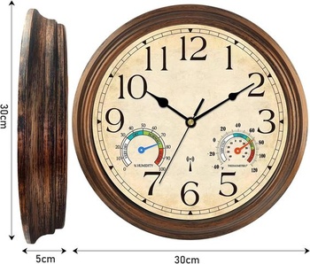 Rádiom riadené nástenné hodiny, tiché retro hodiny do obývacej izby, kuchynské hodiny 30 cm,
