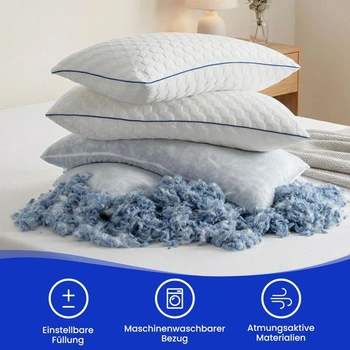 Vankúš BedStroy 40x80, sada 2 ks výškovo nastaviteľných vankúšov z pamäťovej peny 40x80,