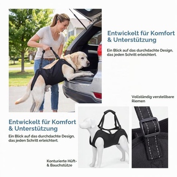 Postroj pro přepravu psů pro velké psy - M černý M - 13-17,5 kg