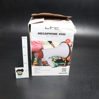 Megafón so sirénou LTC bieločervený USB