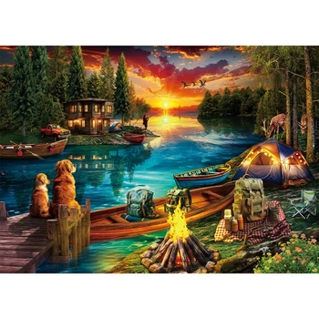 HUADADA Puzzle 1000 dílků - Divočina u jezera - 1000 puzzle…