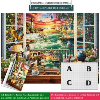 HUADADA Puzzle 1000 dílků - Divočina u jezera - 1000 puzzle pro dospělé - Klasické puzzle dárek -