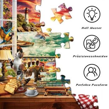 HUADADA Puzzle 1000 dielikov - Divočina pri jazere - 1000 puzzle pre dospelých - Klasické puzzle darček -