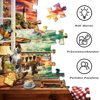 HUADADA Puzzle 1000 dílků - Divočina u jezera - 1000 puzzle pro dospělé - Klasické puzzle dárek -