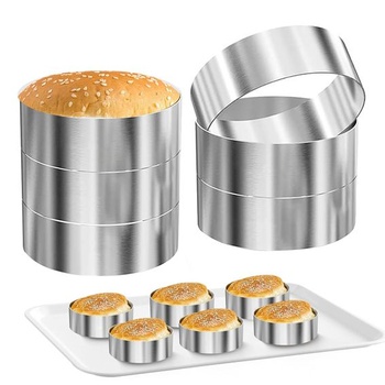 Sada 6 burgerových kroužků o průměru 10,2 cm, bezešvé…