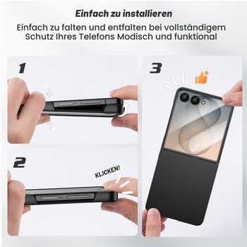 Doeshine ultra tenký kryt pre Samsung Z Flip 8, ochranný kryt displeja, čierny Z Flip 8 A-Black