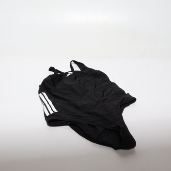 Dámske plavky adidas s 3 prúžkami a strihom do C - Plus Size 3XL, čierne / biele