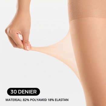 Dámske legíny MANZI bez nôh, 30 denier, s reguláciou bruška, veľkosť XL, 2 páry, prírodné