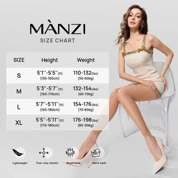 Dámske legíny MANZI bez nôh, 30 denier, s reguláciou bruška, veľkosť XL, 2 páry, prírodné