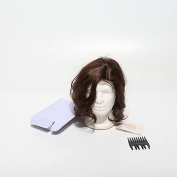 BARSDAR Krátka vlnitá svetlo hnedá parochňa, 40 cm dĺžka po ramená hnedej parochne pre ženy krátka voľná