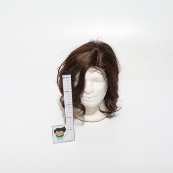 BARSDAR Krátka vlnitá svetlo hnedá parochňa, 40 cm dĺžka po ramená hnedej parochne pre ženy krátka voľná