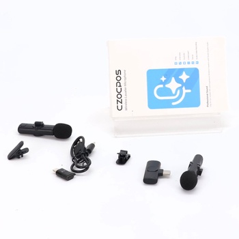 Bezdrôtový klopový mikrofón CZOCPOS, sada 2 ks, mini mikrofón pre iPhone, iPad a telefóny s