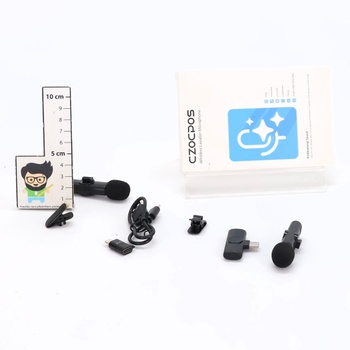 Bezdrôtový klopový mikrofón CZOCPOS, sada 2 ks, mini mikrofón pre iPhone, iPad a telefóny s