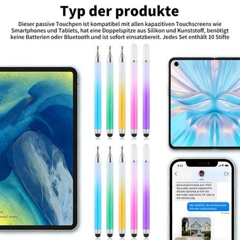 Sada 10 dotykových stylusů, vysoce přesné stylusy pro tablety