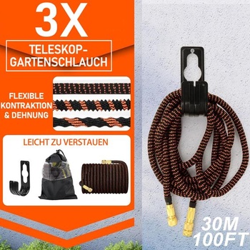 Flexibilná záhradná hadica s dĺžkou 30 m (100 stôp) s 10 funkciami, 4vrstvový latex a tkanina 3750D,