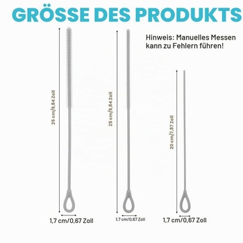 3 extra dlhé silikónové kefky na slamky, opakovane použiteľný ohybný kefa na slamky 3/6/9 mm s