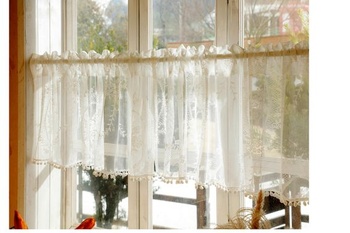 RunFar shop 2 ks Boho (V60 x Š65) Kaviarenské záclony Bistro záclony Priehľadné kaviarenské záclony