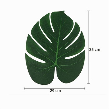 RunFar Shop 24 ks (35x29cm) umelé tropické listy, palmové listy monstera dekorácie na havajskú