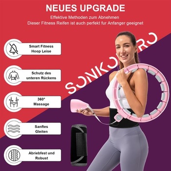 Múdra fitness obruč s pasovým pásom pre dospelých a začiatočníkov – tichá hula hoop na chudnutie, sa