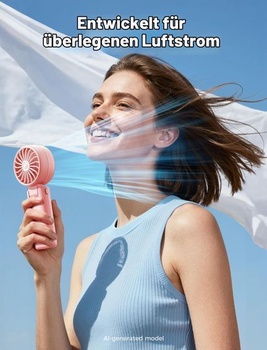 Ručný ventilátor Aecooly 3 v 1 | Max. 20 hodín prevádzky, ružová