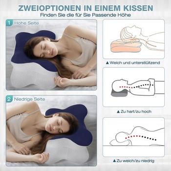Ergonomický vankúš na krk, vankúš na hlavu, vankúš na úľavu od bolesti krku, vankúš s motýlím