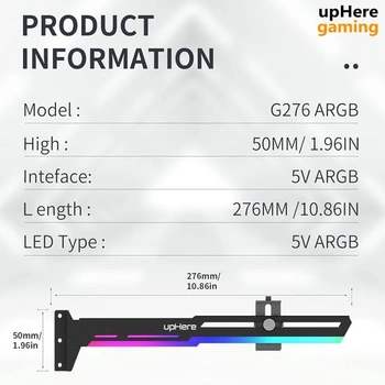Herná grafická karta upHere Brace s ARGB LED synchronizáciou, nastaviteľná v závislosti od grafickej