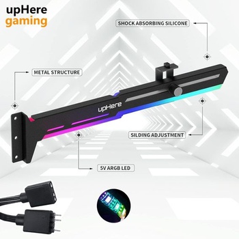 Herní grafická karta upHere Brace s ARGB LED synchronizací, nastavitelná v závislosti na grafické