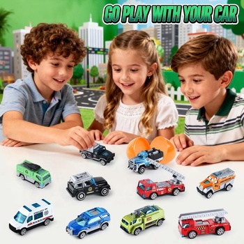 Sada autíčok, hračky, prekvapivé vajíčko, mesto, autá a nákladné autá, liate auto, 12 dielikov, hračky,