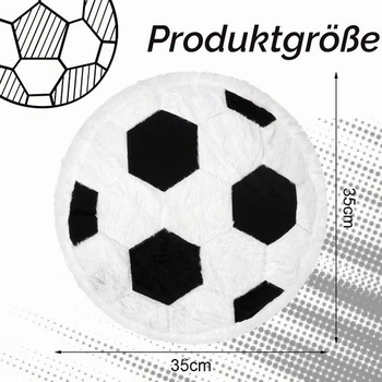 Plyšová futbalová lopta Augesak, 35 x 35 cm mäkký nadýchaný vankúš na sedák s futbalovou tématikou,
