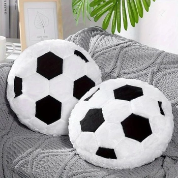 Plyšová futbalová lopta Augesak, 35 x 35 cm mäkký nadýchaný vankúš na sedák s futbalovou tématikou,