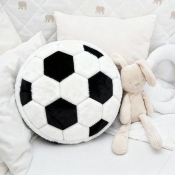 Plyšový fotbalový míč Augesak, 35 x 35 cm měkký nadýchaný polštář na sedák s fotbalovou tématikou,