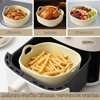 Keramická zapékací miska do fritézy, miska na lasagne 18,5 × 17 × 6 cm čtvercová zapékací miska